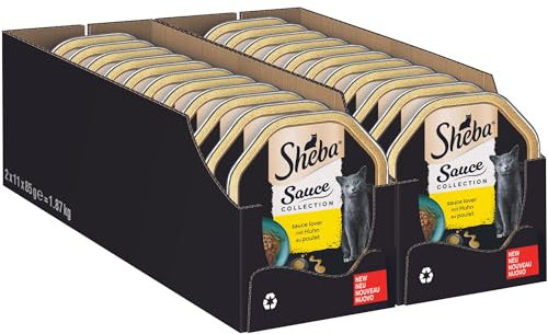 Sheba Sauce Collection Sauce Lover Katzen Nassfutter in Schale mit Huhn 2x11x85g