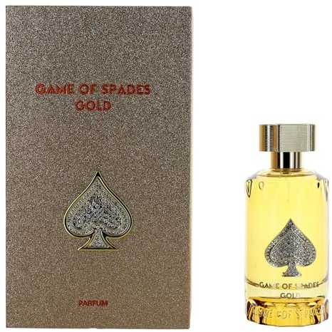 Jo Milano Game of Spades Gold Parfum Spray | 3.4 oz (100ml) | Fruity, Amber, Sweet, Musky, Patchouli Scent | Long Lasting Fragrance for Men and Women (Unisex)