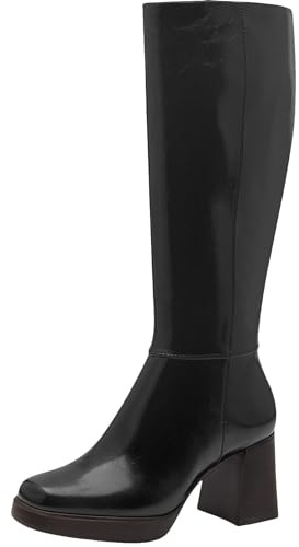 Tamaris Damen Langschaft-Stiefel Vegan; BLACK, EU 39