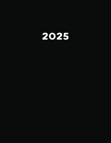 2025: Kalender 2025 Buchkalender XXL I A4 I 1 Seite / Tag mit Zeiteinteilung I 400 Seiten I Terminplaner I Kalenderbuch I Farbe Schwarz