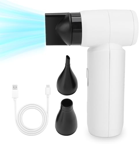 Souffleur de poussière électrique, 80000RPM Compressed Air Duster, Type C Rechargeable Air comprimé Spray PC Kit de nettoyage avec buses Avec batterie 4500mah, pour ordinateur portable Clavier