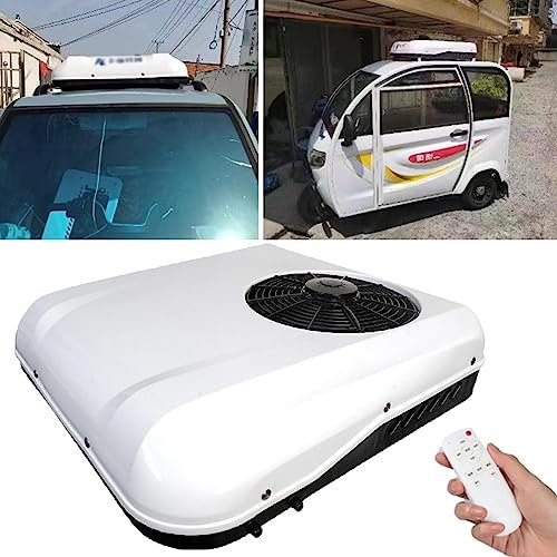 RV Air Conditioner Heat And Cool A/C Unit, Dc 12V Air Conditioner Electric Rooftop Rv Air Conditioner, Electric Rv Truck Camper Van Air Conditioner, Scroll Compressor, Fit Truck Motorhome Trailer,Whi
