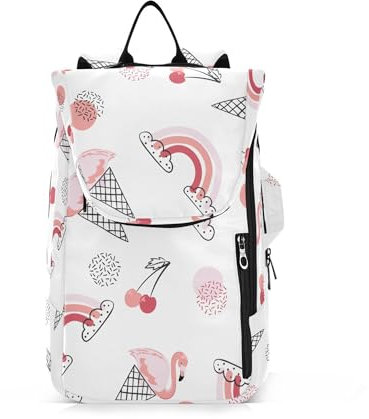 Caihoyu Unisex-Tennistasche, leicht, für 2 Schläger für Damen, Herren, Teenager, Flamingo-Eiscreme