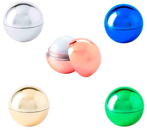 Confezione da 20 balsami per labbra sfera. SPF15 idratante e dermatologicamente testato. Aroma vaniglia, diametro 3,8 cm. Regalo per matrimoni, comunioni, battesimi e feste.
