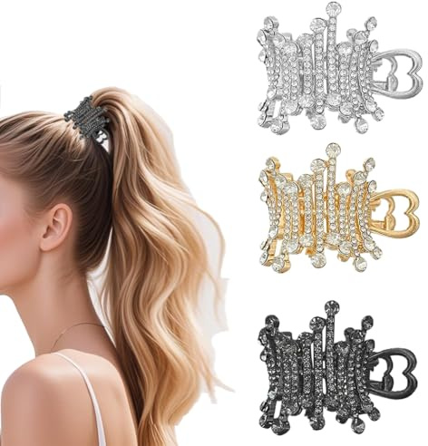 Xiciki Hohe Pferdeschwanz Halter,Haarspangen Damen für Dickes Haar, Rutschfest Metall Haarspange für Hohe Pferdeschwanz-Clips,Haarspange für pferdeschwanz, Ideal für Alltag und Sport