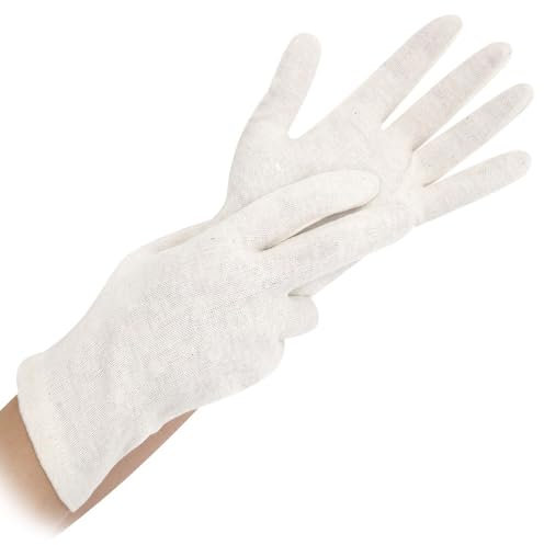 600 Stück Hygostar Baumwollhandschuhe Nature Solid, natur, 9/L, L: 26cm, Karton, Baumwollhandschuhe, Weiche Textilhandschuh