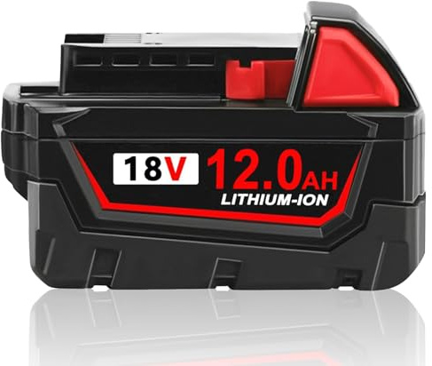 12000mAh Ersatzakku für Milwaukee Akku 18V Kompatibel mit Milwaukee M18 M18B 48-11-1840 48-11-1828 48-11-1820 48-11-1815 48-11-1850 (1PCS)