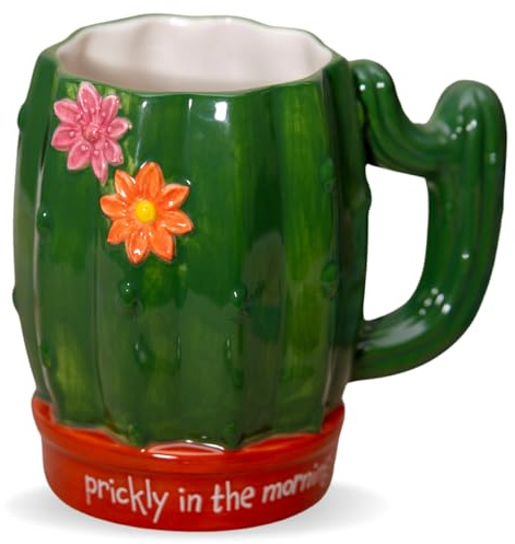 Boxer Gifts Cactus Gifts Mug - Prickly in The Morning - House Plant Gifts for Women and Plant Lovers, Green