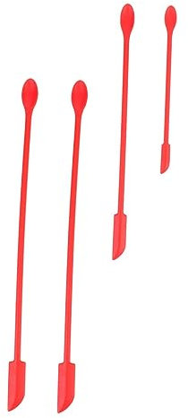 FRCOLOR 4pcs Silicone Makeup Beauty Spatula Mini Jar Comfortable Grip No Burrs Kitchen Gadget