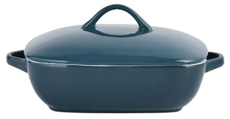 MELY Fuente de cerámica for horno, fuente de cerámica for lasaña con tapa, fuente rectangular for tiramisú, fuente de porcelana for hornear pasta, fuente for microondas (cuadrado rojo)(Green square)