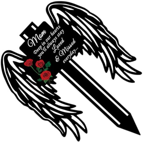 CAXUSDe Ángel De Cementerio De Metal Marcador Conmemorativo para Jardín Decoración De Letrero De Ángel para Tumba