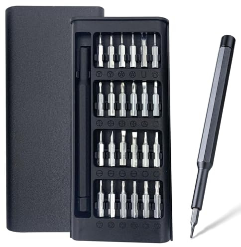 24Pcs Small Repair Tool Kit Screwdriver Set, Precision Screwdriver Set for Computer, MacBook, Laptop, iPhone, PS5, Switch, Xbox, Glasses, Watch, Ring Doorbell, Electronic, Small Gift Gadget for Men