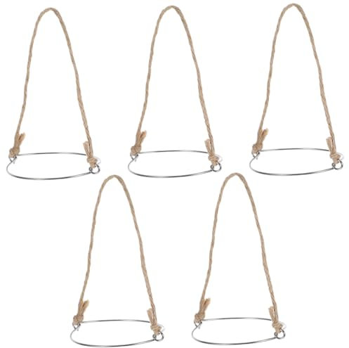 GLEAVI 5 Pièces Poignée de pot de maçon cintre crochets pour accrocher poignées en fil d'acier poignées métalliques pour canettes de fil lève-bocal passoire à kéfir Kaki