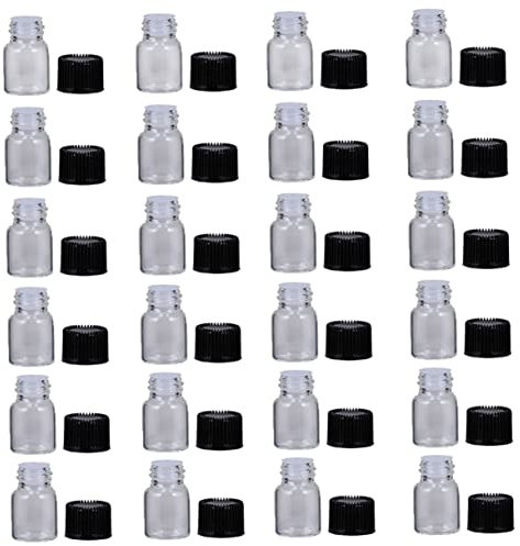 IMIKEYA 50Pièces Bouteilles Verre Transparent Récipients Échantillons Vides Bouchon à Vis pour Cosmétiques