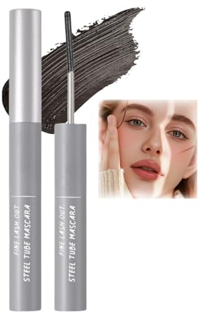 Iron Wand Black Mascara, 3D Lash Lift Metal Wand Waterproof Mascara,Vitamin E Curling and Length Eyelash Iron, False Lash Effect,Smudge-Proof, Thick,Long Lasting, No Flaking, No Clumping