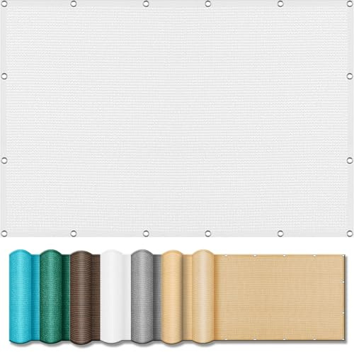 Vela Ombreggiante 535 x 601 cm Anti UV 98% Parasole Traspirante Copertura Anti UV Antivento con Occhielli con Fune per Giardino, Terrazza, Piscina e Esterni, Bianco