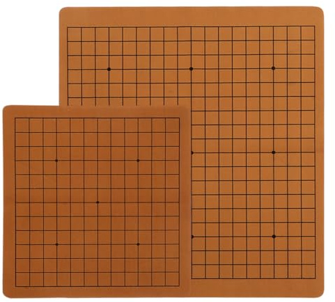 Healifty 2Pcs Portable Leather Go Chessboard Double Sided Folding Board Game for Go Stones Soft PU for Travel Random Color