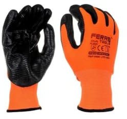DRW Guantes Trabajo nitrilo sin Costura 4121X Grip 13 Naranjas 12 Juegos Talla XL