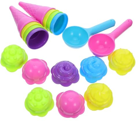 UPKOCH Kids Ice Cream Sand Mold Toys 2 Sets Plastic for Play