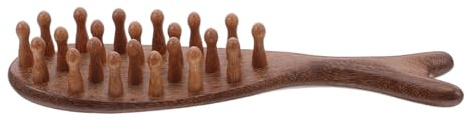 Vaguelly Cepillo de Madera para Masajeador de Cabelludo Peine para Relajación y Cuidado Herramienta Multifuncional de Masaje con Diseño de Acabado Sándalo Duradero
