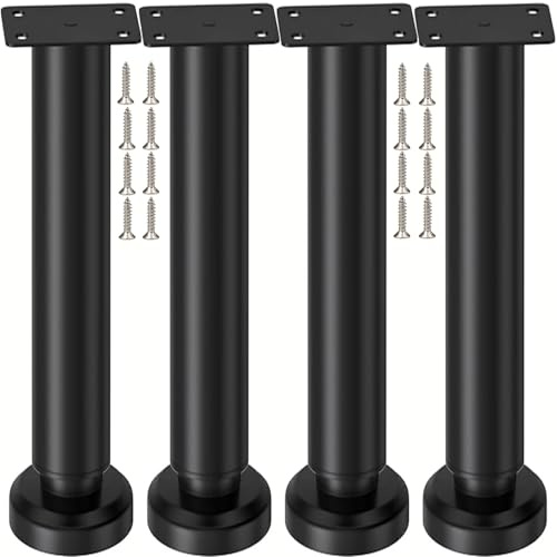 LCOUACEO Piedini per Mobili 4 Pezzi Piedini Regolabili per Mobili 25-42cm Piedini per Mobili in Metallo con Viti per Cucina, Armadietto, Divano, Tavolo, Sedie, Letto