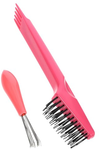 Angoily Herramienta Limpiadora de Peines para Cabello Rizado, Cepillo Ligero de Abs Superficie, Adecuado para Salones de Belleza y Viajes, Set de 2 Piezas