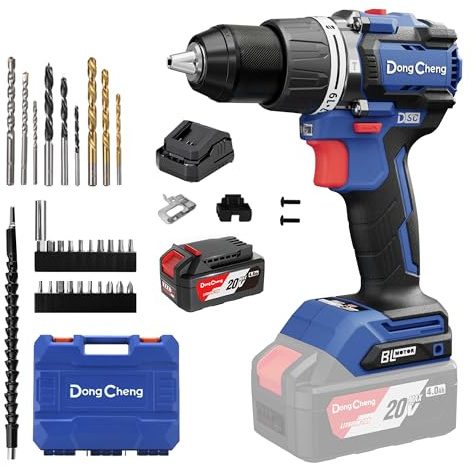 Dong Cheng Perceuse à Percussion Sans Fil 90 Nm 20V, 1×4,0 Ah, Anti-Rebond