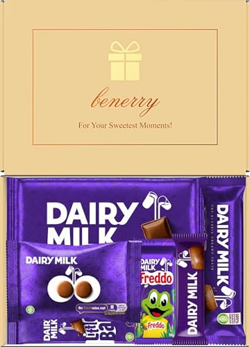 Benerry Chocolate Gift Box Hamper - 6 Treats Gift - Dairy Milk Style Sweet Box of Chocolates