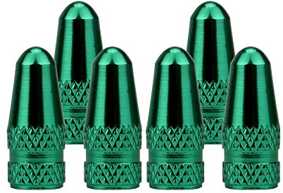 SENZEAL 6Pcs Bicycle Presta Valve Dust Caps Aluminum Alloy French Style Cycling Tyre Valve Stem Caps for MTB Bicycle Road Bike Wheels Green