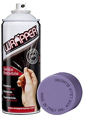 4R Quattroerre.it 16406 Wrapper Spray Lilla Bluastro Opaco | Vernice Removibile per Carrozzeria | Pellicola Spray Protettiva UV e Anti-Graffio | Wrapping Liquido Made in Italy