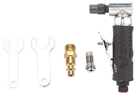 Druckluft Winkelschleifer Set, 1/4 Air Grinder BSP Winkel 90 Grad Schleifwerkzeug Pneumatische Stabschleifer