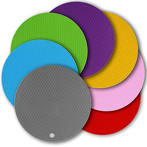 Cozihom Multifunktionales Silikon-Untersetzer Set - Zelluläre Pads, Hot Pads, Rutschfeste Isoliermatte - 7 Packungen