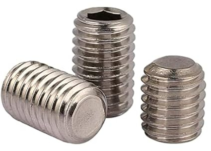 [M2-M12] Vis de pression filetées en acier inoxydable 304 Jeu de vis sans tête à six pans creux à tête plate A070-M6 (10 pièces)_40mm