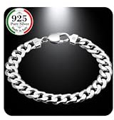 QUADRI Silber Armband Herren - Armbänder für Herren - Panzerkette Armband | Armband Herren Silber 925 Made in Italy - Herren Schmuck