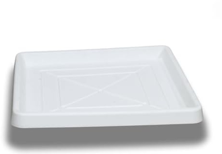 Soucoupe carrée en résine 50 cm. Bianco
