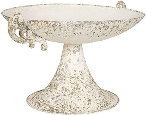 Alzata in ferro bianco usurato stile shabby, Dimensione 35*28*18h cm, Clayre & Eef 6y4214