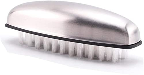 LATRAT Edelstahlseife Reinigungsbürste Zwei in Eins, Geruch Entferner Edelstahl Seife, Nylonbürste Gemüsebürste Handwaschbürste Massagebürste 10.2 * 3.3cm
