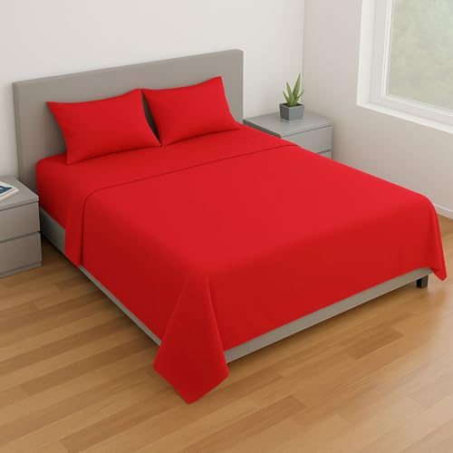 Leonardo Home - completo matrimoniale da Letto in cotone - compreso nel completo 1 lenzuolo - 2 federe per cuscini standard - 1 sotto con angoli