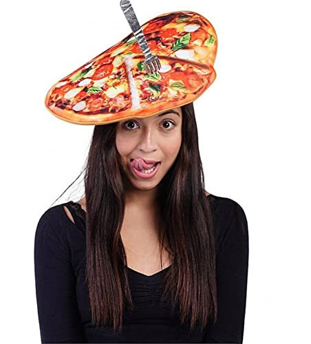 Funny Pizza Hat, Cute Pizza Party Hat Novelty Food Hat Crazy Hat Halloween Cosplay Costume Accessory