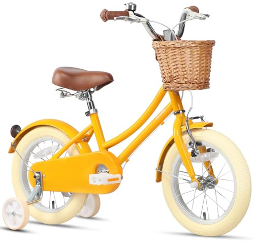 Glerc Little Molly 12-20 Zoll Kinderfahrrad für Jungen und Mädchen im Alter von 3-12 Jahren, mit Klingel und Stützrädern & Korb,Mehrere Farben