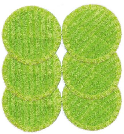 Livington Steam Twister - Ersatz Pads - 6x Mikrofaser-Pads für Dampfreiniger - für Reinigung, Politur & Trocknung - Zubehör Bodenreiniger - für alle Böden & Oberflächen - waschbar & wiederverwendbar