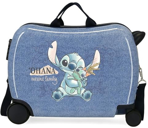 Disney Stich Dance it Out Kinderkoffer, blau, 50 x 38 x 20 cm, starr, ABS, seitlicher Kombinationsverschluss, 34 l, 1,8 kg, 2 Räder, Gepäck, Hand, blau, Talla única, Kinderkoffer