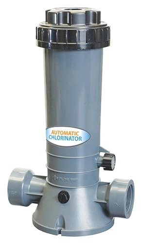 SplashCraft Clorinatore automatico per piscina, mangiatoia per cloro autoportante per piscine fuori terra e interrate, filtro per piscina in linea, contiene compresse da 2,5 cm o 7,6 cm (capacità 2