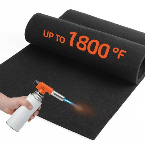UCandy Carbon Felt Fireproof Welding Blanket, Cuttable 12x36 In Welding Blanket Heat Resistant Up to 1800°F,Flame Retardant Fabric Carbon Felt for Welders, Soldering Welding Brazing (Black -1 pack)