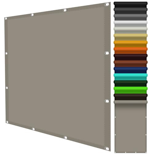 Vela Ombreggiante Tenda a Vela 1.5 x 4.4 m Impermeabile, Rettangolare Vela Ombreggiante Parasole con Occhielli Protección Rayos UV 98% per Esterno, Giardino e Terrazza, Tortora
