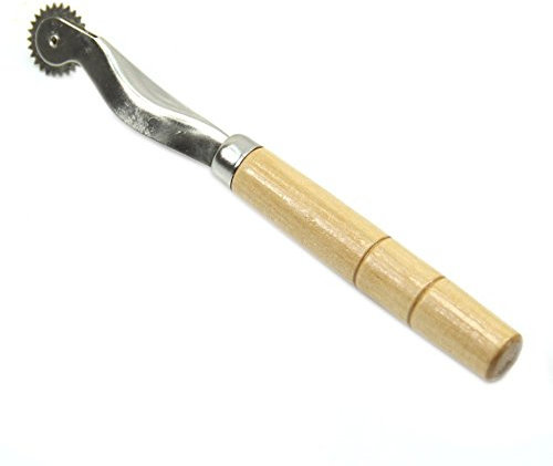 MOLERRI Rueda de Rueda de Aguja de Manija de Madera Herramienta de perforacion de Papel espaciado Ruleta 2mm