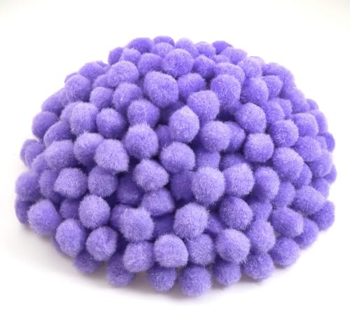 TOAOB 300 Piezas Pompones Grandes de Morado Claro de 10 mm Bolas de Fieltro Pompones para Decoraciones Manualidades Creativas y Decoraciones Bricolaje