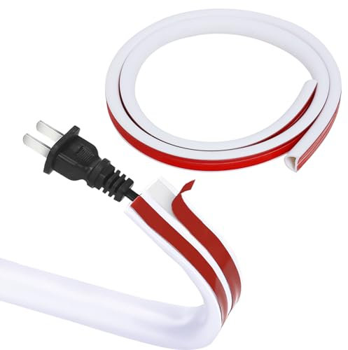 Cable Tidy Management Trunking for Electric Cables, Self Adhesive Wire Covers for Cables, Floor Cable Cover Protector Animal Proof D Line Conduit Trunking Hiders for Wall,1 M (15mm*10mm)