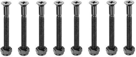 PATIKIL Skateboard-Hardware-Kit 1-1/2, 8 Stück Karbonstahl Grad 8.8 Montageschrauben Bolzen Muttern Set für Skateboard Cruiser, Schwarz