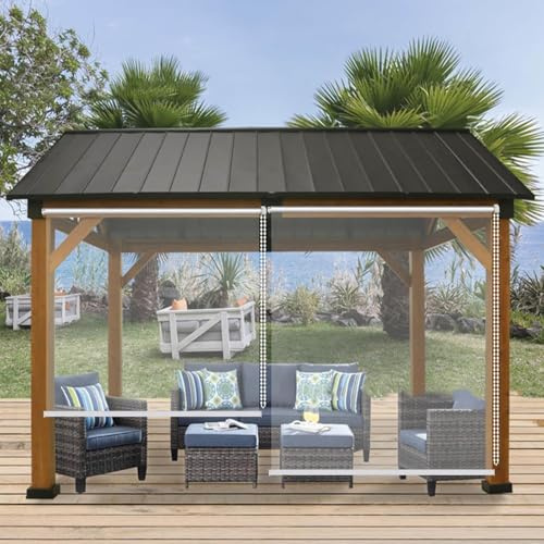 Generico A,120 * 250cm, Tenda A Rullo Trasparente Tenda Antipioggia in PVC Tapparella Avvolgibile per Esterni Pergola Tenda Divisoria per Giardino Balcone Porta del Patio Gazebo